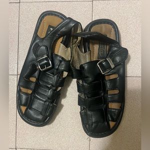 Fashion & Classic Cain Strap  Beach Walking Sandal Black Shoes